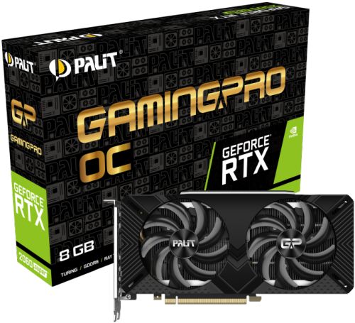 

Видеокарта PCI-E Palit GeForce RTX 2060 SUPER GamingPro OC 8GB GDDR6 256bit 12nm 1470/14000MHz HDMI/3*DP RTL, GeForce RTX 2060 SUPER GamingPro OC