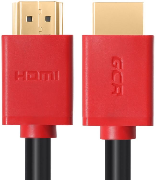 Кабель интерфейсный HDMI удлинитель GCR GCR-HM451-0.3m 01073, v2.0 M/M красные коннекторы, OD7.3mm, 28/28 AWG, позолоч. контакты, Ethernet 18.0 Гбит/с
