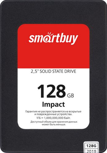 Накопитель SSD 2.5'' SmartBuy SBSSD-128GT-PH12-25S3 Impact 128GB SATA3 3D TLC 560/520MB/s MTBF 1.6M