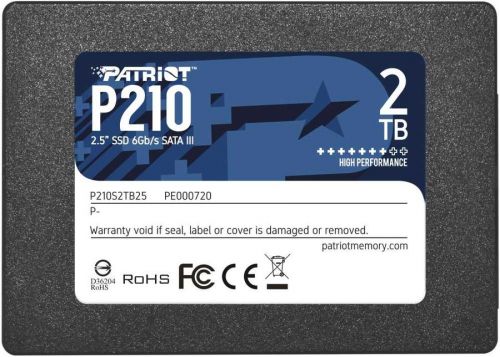 Накопитель SSD 2.5'' Patriot Memory P210S2TB25 P210 2TB SATA 6Gb/s 3D TLC 520/430MB/s 7mm