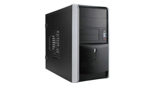 Корпус mATX In Win EMR007BS USB 3.0 500W 6120745 Mini Tower черный с серебром - фото 1