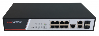 Коммутатор HIKVISION DS-3E2310P 8 RJ45 100M PoE; 2 комбо-порта (1000М Ethernet/1000M SFP); таблица MAC адресов на 8000 записей; стандарты PoE: IEEE802