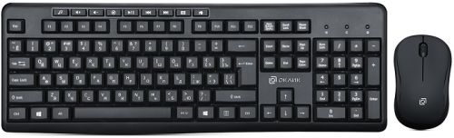 Клавиатура и мышь Wireless Oklick 225M клав: цвет черный, мышь: цвет черный, USB беспроводная, multimedia a 4tech клавиатура мышь a4 fstyler f1010 blue клав черный синий мышь черный синий usb[1147546]