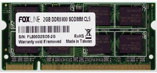 Модуль памяти SODIMM DDR2 2GB Foxline FL800D2S05-2G, FL800D2S5-2G PC2-6400 800MHz CL5 1.8V (128*8)