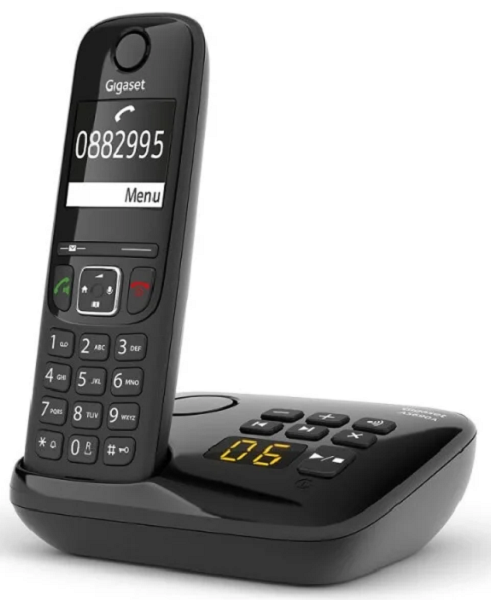 Телефон DECT Gigaset AS690A RUS S30852-H2836-S301 черный автооветчик АОН