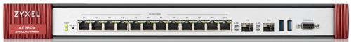 Межсетевой экран ZYXEL ATP800-RU0102F Rack, 12 конфигурируемых (LAN/WAN) портов GE, 2xSFP, 2xUSB3.0, AP Controller (2/130), Device HA Pro, с поддержко