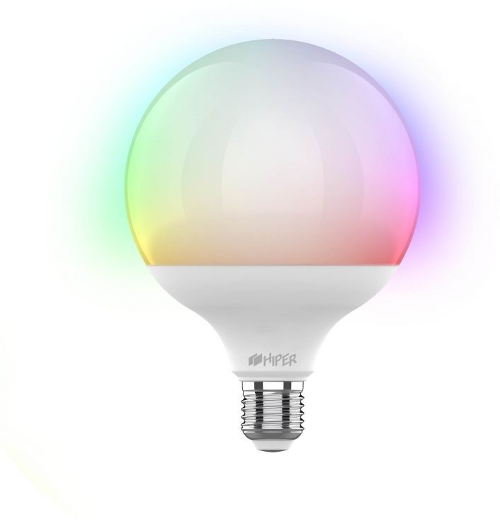 

Лампа HIPER IoT LED R2 RGB умная LED/Wi-Fi/Е27/Globe G125/регулируемая яркость и цвет/14Вт/2700К-650, IoT LED R2 RGB