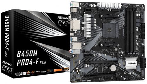 

Материнская плата mATX ASRock B450M PRO4-F R2.0, B450M PRO4-F R2.0