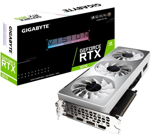 Видеокарта PCI-E GIGABYTE GeForce RTX 3070 VISION OC 8G 8GB GDDR6 256bit 8nm 1500/14000MHz HDMI/3*DP