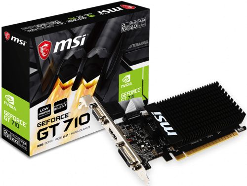 

Видеокарта PCI-E MSI GeForce GT 710 GT 710 2GD3H LP 2048MB 64bit DDR3 954/1600 DVIx1/HDMIx1/CRTx1/HDCP Ret low profile, GeForce GT 710