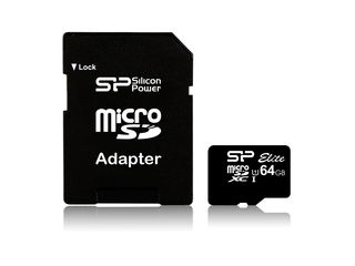 Карта памяти 64GB Silicon Power SP064GBSTXBU1V10-SP Elite microSDXC Class 10 UHS-I (SD адаптер)