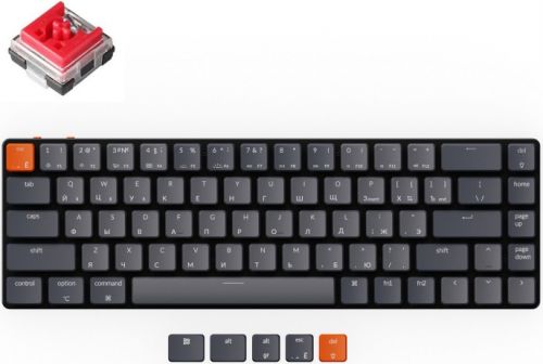 Клавиатура Wireless Keychron K7 ультратонкая, 68 клавиши, RGB подсветка, red switch K7E1Z - фото 1