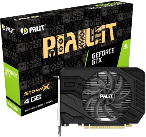 

Видеокарта PCI-E Palit GeForce GTX 1650 Super StormX 4GB GDDR6 128bit 12nm 1530/12000MHz DVI/HDMI/DP/HDCP Ret, GeForce GTX 1650 Super StormX