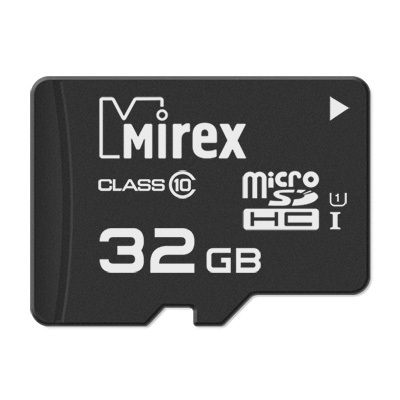 

Карта памяти 32GB Mirex 13612-MCSUHS32 microSDHC Class 10 UHS-I, 13612-MCSUHS32