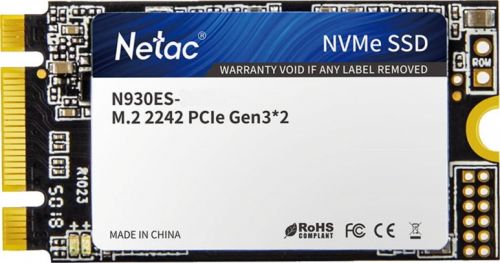 Накопитель SSD M.2 2242 Netac NT01N930ES-256G-E2X N930ES series 256GB PCI-E 3.1 x2 NVMe 1.3 3D TLC NAND 1650/1260MB/s MTBF 1.5M 75TBW Retail