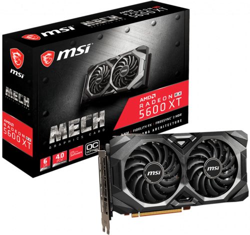 

Видеокарта PCI-E MSI Radeon RX 5600 XT RX 5600 XT MECH OC 6GB GDDR6 192bit 7nm 1185/12000MHz HDMI/3*DP RTL, Radeon RX 5600 XT