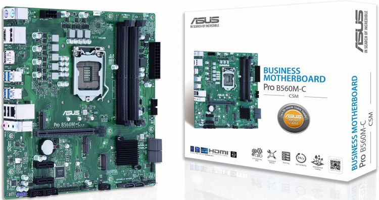 

Материнская плата mATX ASUS PRO B560M-C/CSM (LGA1200, B560, 4*DDR4(4600), 6*SATA 6G, 2*M.2, 4*PCIE, 7.1CH, Glan, 2*DP, HDMI, 4*USB 3.2), PRO B560M-C/CSM