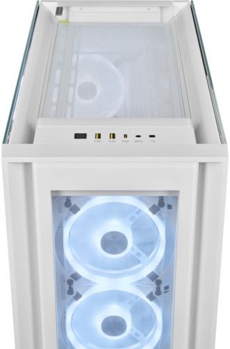 Корпус ATX Corsair iCUE 5000X RGB QL Edition CC-9011233-WW белый, без БП, боковая панель из закаленного стекла, 4*USB 3.0, USB 3.1 Type-C, audio - фото 4