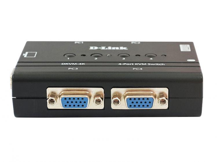 

Переключатель KVM D-link DKVM-4K на 4 компьютера (2 кабеля в комплекте), rev /B1A/B2A, /B3A, DKVM-4K