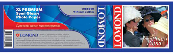 

Бумага Lomond 1201012 XL Premium Semi Glossy Photo Paper, ролик 914мм х 50,8 мм, 200 г/м2, 30 метров., 1201012