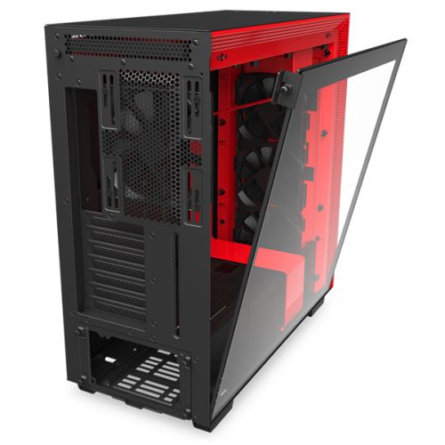 Корпус ATX NZXT H710 black/red, без БП, закаленное стекло, fan 3x120, 1x140mm, 3xUSB 3.1 (Type-A/Type-С), audio CA-H710B-BR - фото 3