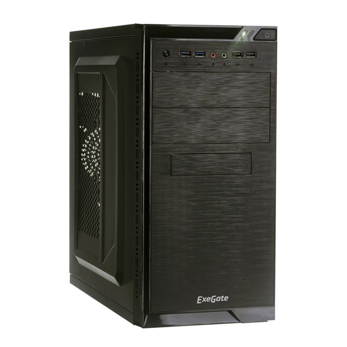 

Корпус mATX Exegate QA-412U EX272745RUS minitower, XP400, Black, 120mm, 2*USB+2*USB3.0, Audio, black, QA-412U