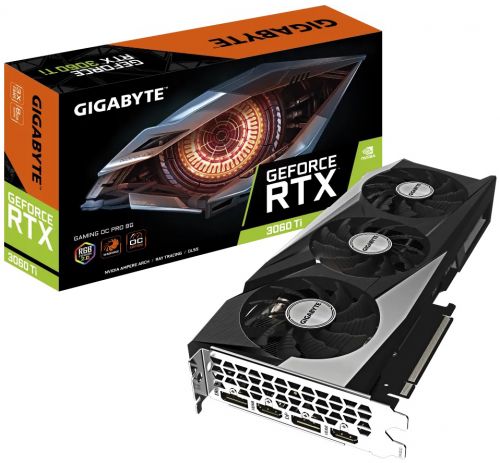 Видеокарта PCI-E GIGABYTE GeForce RTX 3060 (N306TGAMINGOC PRO-8GD 3.0) 8GB GDDR6 256bit 8nm 1410/14000MHz 2*HDMI/2*DP GeForce RTX 3060 (N306TGAMINGOC PRO-8GD 3.0) - фото 1