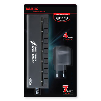 Разветвитель USB 3.0 Ginzzu GR-388UAB