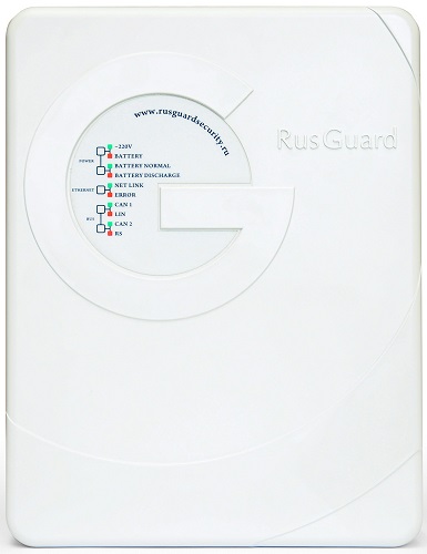 Контроллер RusGuard ACS-102-CE-B в пластиковом корпусе, встроенный БП на 2,5А (под АКБ 7Ач), до 64 000 ключей, TM, Wiegand-26/37/44