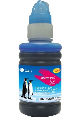 Чернила G&G GG-T6735LC голубой (100мл) для Epson L800, L805, L810, L850