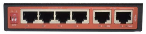 Коммутатор неуправляемый Wi-Tek WI-PS206-I 4*PoE 100Base-T IEEE802.3at/af, 2*100Base-T, IP30, крепление на DIN рейку, DC 48-55В