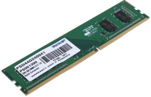 Модуль памяти DDR4 4GB Patriot Memory PSD44G240041 Signature Line PC4-19200 2400MHz CL17 1.2V RTL