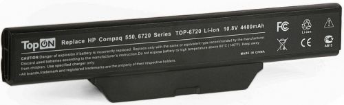 Аккумулятор для ноутбука HP TopOn TOP-6720-10V для моделей Compaq 515, 550, 610, 615, Compaq Business 6720s, 6820s 10.8V 4400mAh 48Wh. PN: GJ655AA, HS