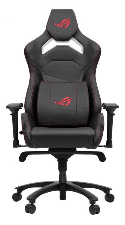 

Кресло ASUS ROG SL200 90GC00I0-MSG010 чёрное, (PU кожа, сталь, аллюминий, газпатрон 4 кл, ролики 60 мм, механизм качания), ROG SL200