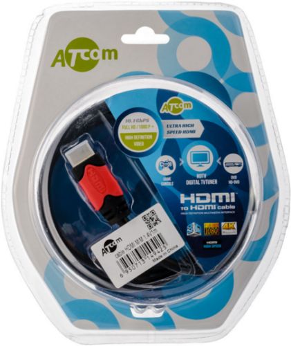 Фото - Кабель HDMI Atcom AT4942 1м, red/gold, блистер кабель hdmi atcom at5943 5 m red gold в пакете ver 2 0