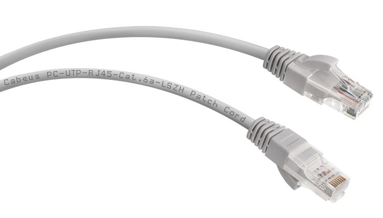 

Кабель патч-корд U/UTP 6a кат. 3м. Cabeus PC-UTP-RJ45-Cat.6a-3m-LSZH 10G, неэкранированный, серый, PC-UTP-RJ45-Cat.6a-3m-LSZH