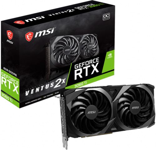 

Видеокарта PCI-E MSI GeForce RTX 3060 Ti VENTUS 2X OC (RTX 3060 Ti VENTUS 2X OC) 8GB GDDR6 256bit 8nm 1680/14000MHz HDMI/3*DP, GeForce RTX 3060 Ti VENTUS 2X OC (RTX 3060 Ti VENTUS 2X OC)