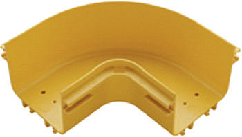 Угол Lanmaster LAN-OT120-HC90 горизонтальный 90° оптического лотка 120 мм, желтый