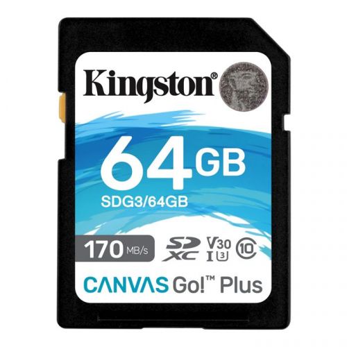 Карта памяти sdxc kingston canvas go plus 64 гб sdg3 64gb