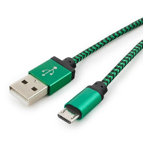 Фото - Кабель интерфейсный USB 2.0 Cablexpert CC-mUSB2gn1m , AM/microBM 5P, 1м, нейлоновая оплетка, алюминиевые разъемы кабель hoco x14 6957531062844 usb 2 0 am microbm черный 1м