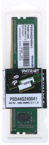 Модуль памяти DDR4 4GB Patriot Memory PSD44G240041 Signature Line PC4-19200 2400MHz CL17 1.2V RTL