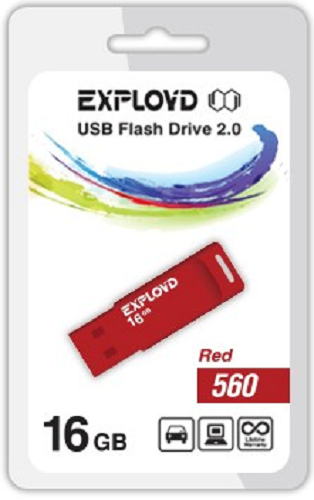 

Накопитель USB 2.0 16GB Exployd 560 красный, 560