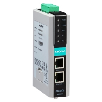 Преобразователь MOXA MGate MB3270 2 Port RS-232/422/485 Modbus TCP to Serial Gateway,din rail преобразователь moxa tcf 142 s sc t rs 232 422 485 в одномодовое оптоволокно разъем sc