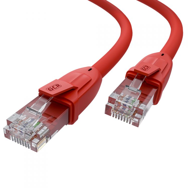 

Кабель патч-корд U/UTP 6 кат. 10м GCR GCR-52708 прямой, 24 AWG, ethernet high speed, RJ45, T568B, красный, GCR-52708