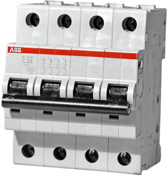 Автоматический выключатель ABB 2CDS254001R0254 S204 4P 25A (C) 6kA