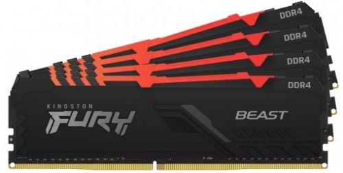 Модуль памяти DDR4 128GB (4*32GB) Kingston FURY KF432C16BBAK4/128 Beast RGB 3200MHz 2RX8 CL16 1.35V 288-pin 16Gbit