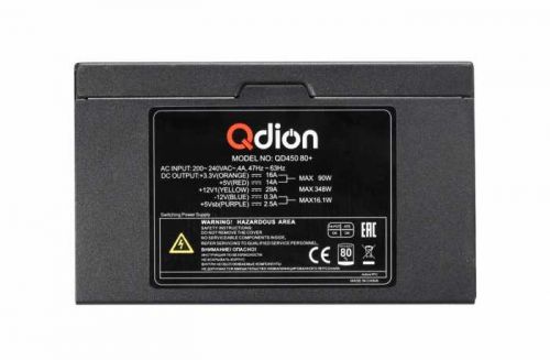 Блок питания ATX Qdion QD-450W 80+ 80Plus, Active PFC, 12cm Fan, Noise Killer