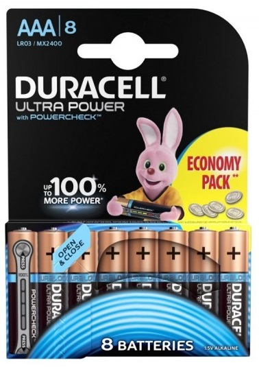 

Батарейка Duracell LR03 Ultra Power 8шт, size ААА, MX2400, LR03 Ultra Power