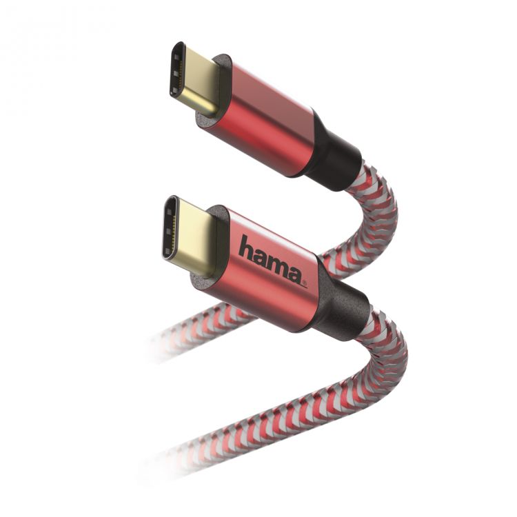 

Кабель интерфейсный HAMA 00183289 USB Type-C (m)/USB Type-C (m), 1.5м, красный, 00183289