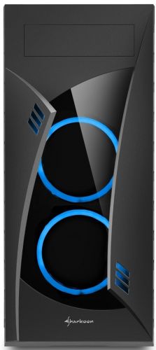 Корпус eATX Sharkoon NIGHT SHARK BLUE черный, без БП, с окном, 2*USB 2.0, 2*USB 3.0, audio, blue led - фото 2